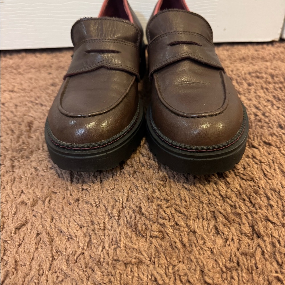 Bueno Brown Leather Penny Loafer Shoes Turkey 38 8 $175 - Picture 3 of 10
